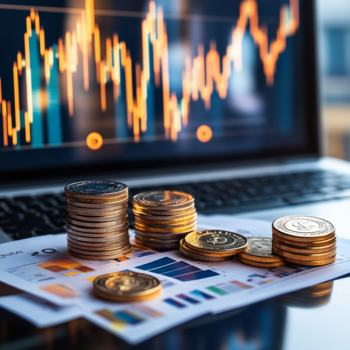 Featured image showcasing opportunities and risks in emerging markets with dynamic charts, currency icons, and global indicators.