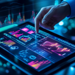 Financial analyst reviewing detailed charts and market data to analyze smart money moves.