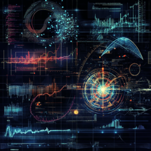 Digital interface showcasing technical analysis tools including trend lines, Fibonacci levels, and multiple indicators.