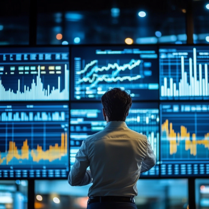 Featured composite image showcasing the impact of global events on financial markets with sophisticated charts and international symbols.