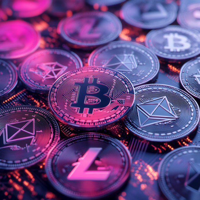 Featured image highlighting top cryptocurrencies to watch in 2025 with futuristic graphics and upward trends.